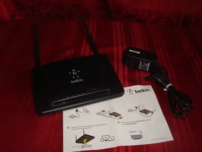 Belkin Wi-Fi Router Model# F9K1010v2 Black  w/Instruction sheet - Image 1 of 4