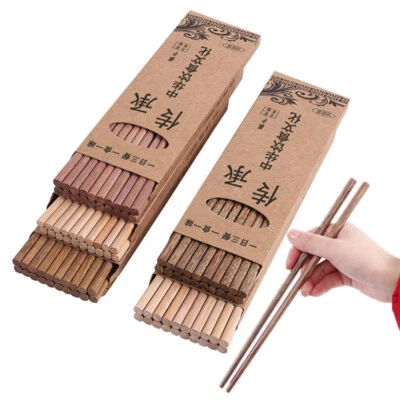 Baguettes Chinoises En Bois Lavables De Qualité Alimentaire Réutilisables / - Bild 1 von 4