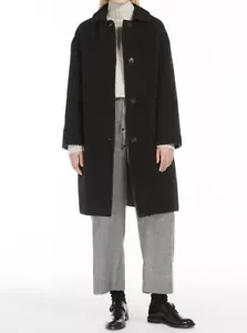 ‘S Max Mara “Barbara” Coat Alpaca Wool Angora Blend, Dark Grey UK 10 £1,200 BNWT - Picture 1 of 14