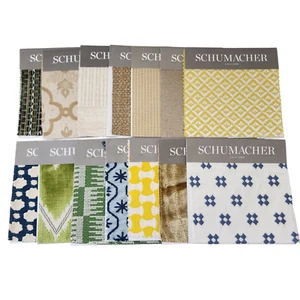 Lote de 14 muestras de tela Schumacher tamaño 6 pulgadas x 6 pulgadas - Imagen 1 de 16