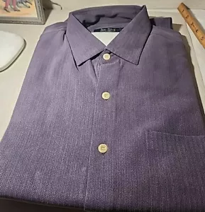 NEW Nat Nast Luxury Originals Embroidered 100% SILK Shirt Medium Eggplant Short - Picture 1 of 10