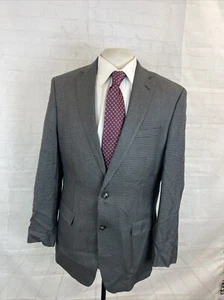 Calvin Klein Men's Gray & Black Houndstooth Silk Blend Blazer 40L $395 - Picture 1 of 10
