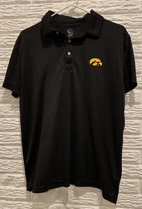 Iowa Hawkeyes Black Collared Polo Shirt CG, Size Medium - Picture 1 of 3