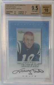 1999 Johnny Unitas Score Supplemental Auto Card...  BGS 9.5 Gem Mint w/10 Auto - Picture 1 of 2