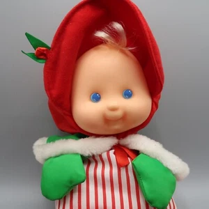 Fisher Price Puffalump Niños Navidad Niña Muñeca Verde Rojo Conjunto 12 pulgadas 1992 - Imagen 1 de 6