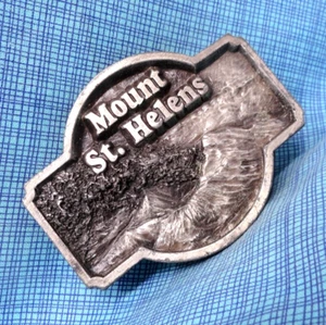 Mount St Helens May 1980 Eruption Belt Buckle Harry Truman Vtg Siskiyou .NOX978 - Picture 1 of 11