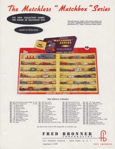 Matchbox / Lesney / Bronner dealer catalog 1958 - Picture 1 of 5