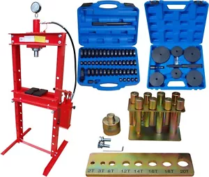 Werkstattpresse 20T mit 2Pumpen +Druckstück Treibsatz 18-150 +Druckdornsatz 8tlg - Bild 1 von 12