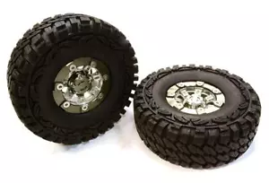 Billet Machined X9 Spoke 1.9 Wheel & Tire Set (2) for Scale Crawler (O.D.=113mm) - Picture 1 of 1