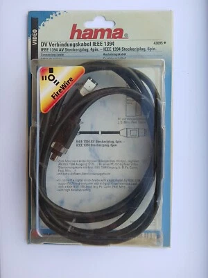 HAMA® FIREWIRE (IEEE 1394) 4 pin male to 6 pin male, 2m cable - Image 1 of 4