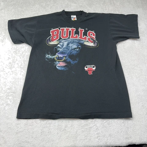 Vintage Chicago Bulls Shirt Mens Extra Large XL Black 90s Single Stitch Artex Cover