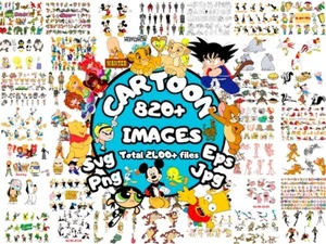 2400+ Cartoon Characters Mega Bundle Svg Png, Family Vacation Svg, Family Trip - Picture 1 of 10