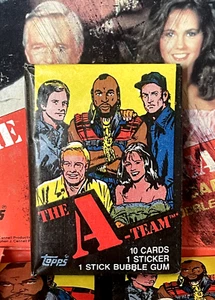 1983 TOPPS THE A-TEAM TV Series🍿PACK 10 Cards 1 Sticker 1 Gum MR. T ROOKIE? OVP - Bild 1 von 22
