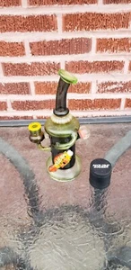 Unique Heavy Glass Water Pipe Hookah Tattoo Glass *USA* w/ Shredder Santa Cruz - Picture 1 of 3