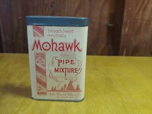 Vintage Mohawk Pipe Mixture Smoking Tobacco Vertical Pocket Tin - EMPTY - Picture 1 of 9