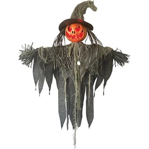 Sunstar Jack-O-Lantern Scarecrow Light-Up Hanging Halloween Decoration - - Gray - Picture 1 of 1