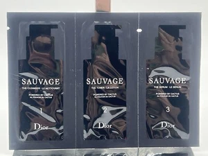 Dior Sauvage NEW Charcoal Cleanser Toner The Serum 3 Step Facial, 3 Packets - Picture 1 of 3