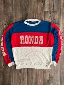 Vintage 80s Honda Logo Team Equipment Racing Sweatshirt Rare - Bild 1 von 21