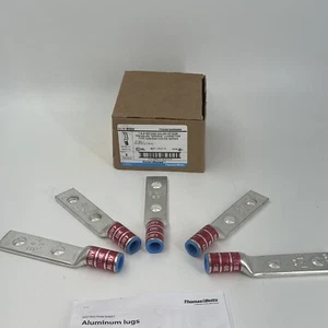 ( Box of 5) OEM Thomas & Betts 60244 3/0 Aluminum Lug 2Hole 1/2"Bolt 1.75" CU/AL - Picture 1 of 4