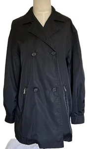Giacca trench vintage PRADA Milano nero donna 38 doppiopetto - Foto 1 di 11