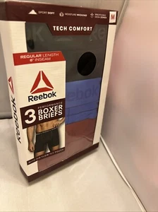 Reebok Herren Boxershorts Größe M 32-34 Unterwäsche 6" Schrittlänge - Bild 1 von 16