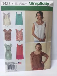 Simplicity Sewing Pattern 1423 Misses Ladies Mini Dress Top Size XXS-XXL Uncut - Picture 1 of 3