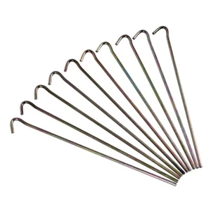 10 x Picchetti Tenda Resistenti Metallo Acciaio Zincato Campeggio Giardino Terreno Paletti - Foto 1 di 2