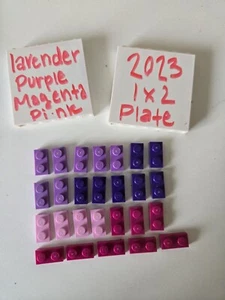 Lego Plate 1x2 #2023 Pink And Purple Set 26pc Light Magenta Lavender Friends - Bild 1 von 14