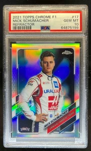 2021 Topps Chrome Formula 1 Mick Schumacher rifrattore Rookie RC #17 PSA 10 - Foto 1 di 2