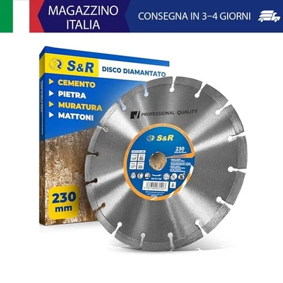 S&R Disco Diamantato Smerigliatrice 230 x 22,2 mm Standard Universale per Cement - Immagine 1 di 4