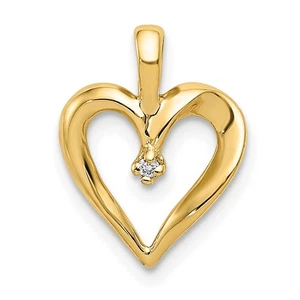 Ciondolo cuore diamante 14k AA - Foto 1 di 4