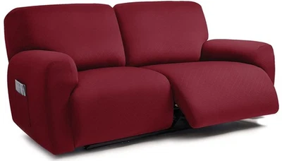 Sofá reclinable de 2 plazas ULTICOR diseño jacquard cuadrado extra ancho 75" - 100", Foto 1 de 4