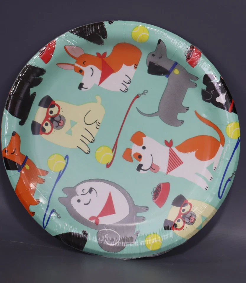 Dog Party Dessert Plates - Party Supplies - 1 pack of 8 - Image 1 of 3