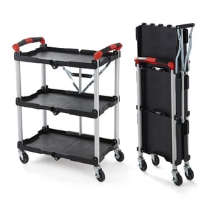 410-007 Pack-N-Roll 150 lbs Folding Collapsible Service Cart, Black/Red - Picture 1 of 9