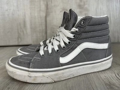 Vans Sk8-Hi Old School Gris/Blanco Zapatillas Altas de Lona Hombres 5/Mujeres 6.5 Foto 1 de 4