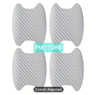 4 Pellicole protezione anti graffio Carbon Look vano maniglia esterna automobile - Immagine 1 di 4