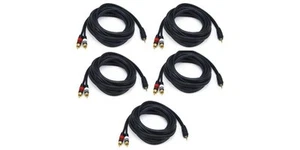 Monoprice 10 Fuß Premium 3,5 mm Stereo Stecker auf 2 Cinch Stecker 22 AWG Kabel (vergoldet) - Bild 1 von 2