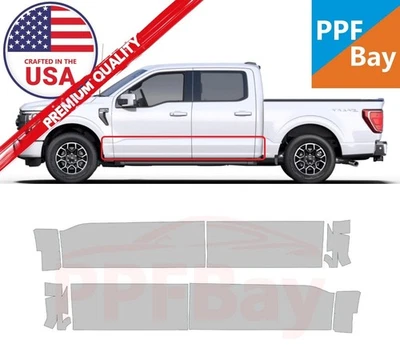 Película de protección de pintura para panel de puerta para Ford F-150 Crew 2021-2025 kit de precorte PPF Foto 1 de 4