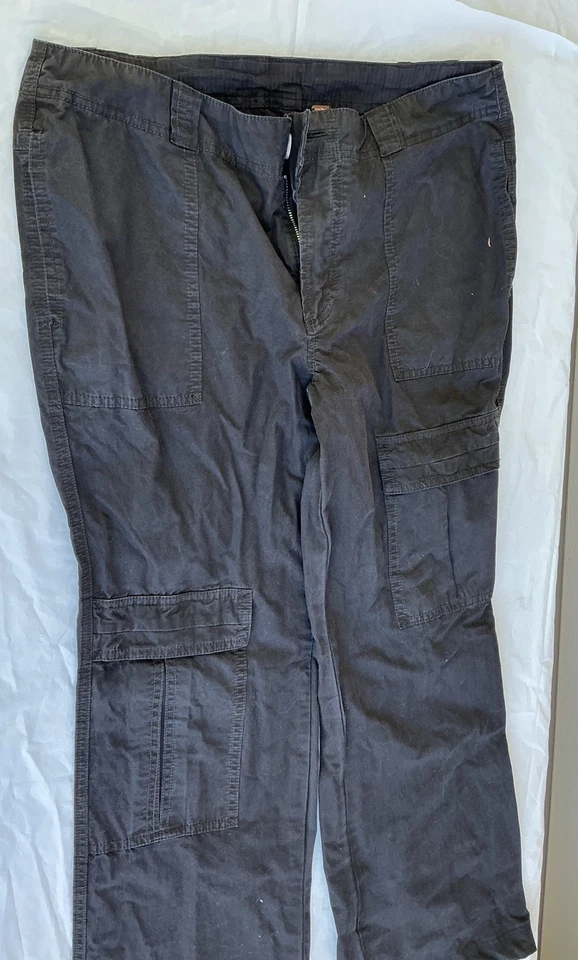 Free People Cargo Pants Black 10 Lightweight Black Pockets Utility - Image 1 of 4