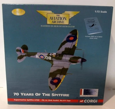 Corgi 1/72 Scale diecast AA31925 Supermarine Spitfire LFIXE Dick Audet 411 1944 - Image 1 of 2