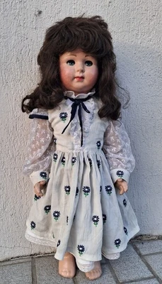 Ancienne Poupée en composition,    h=72 cm - Photo 1/4