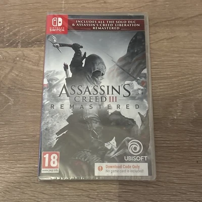 *New Sealed* Assassins Creed 3 Remastered Nintendo Switch Download Code Only - Image 1 of 3