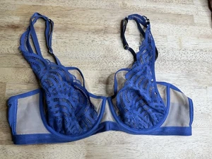 Thirdlove Deco ungefütterter BH mit Spitze in Vintage Blau 38B - Bild 1 von 5