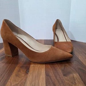 Marc Fisher LTD Zala Blockverkauf braune Wildleder-Pumps spitz zulaufend Größe 11M - Bild 1 von 11