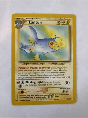 Pokémon TCG Lanturn Neo Revelation 32/64 Regular Unlimited Uncommon-jd - Image 1 of 4