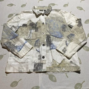 Chicos Blouse Ladies sz 2 Long Sleeves Multicolor 100% cotton Button Up.      BB - Picture 1 of 12