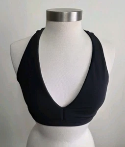 Muscle Nation Sports Bra V Neck Size M Black Australia - Picture 1 of 10
