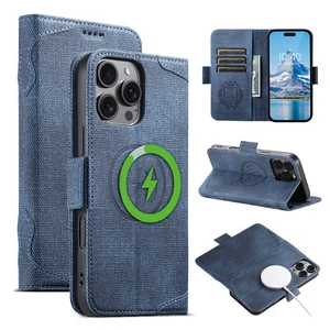 Funda tipo billetera de cuero magnética para tarjetas cubierta abatible para iPhone 16 Pro Max 15 14 13 12 - Imagen 1 de 12