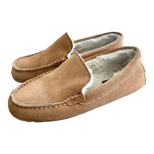 Clarks Mens Venetians Moccasin Faux Fur Lined Slipper Cinnamon Shoes Slip-On 9 M
