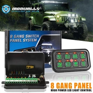 Car 8 Gang Switch Panel On-Off LED Switch Panel Circuit Control Relay System US - Bild 1 von 12
